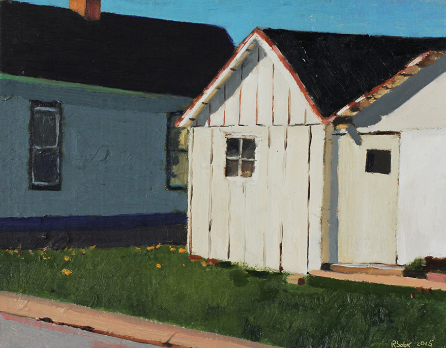 Richard Sober's painting: Iowa City-Late Afternoon 