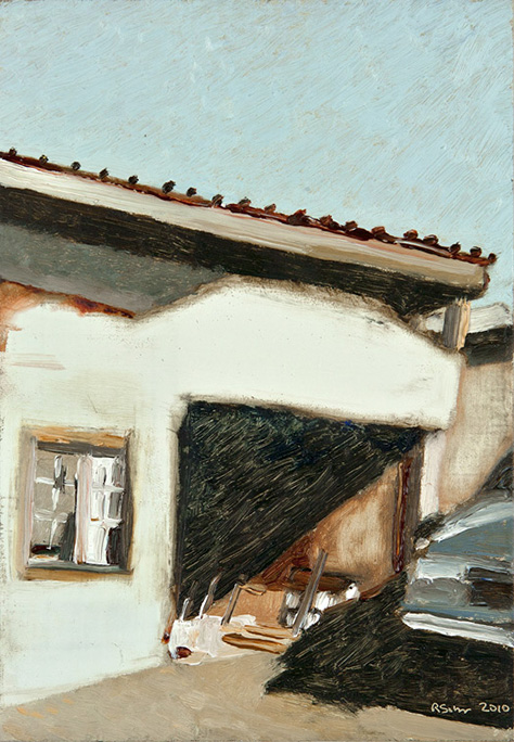 Richard Sober painting: Garage, Rte 63