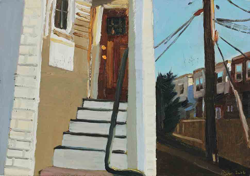 Richard Sober's painting: Alley Mid-Morning